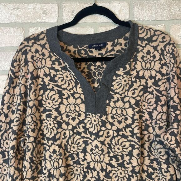 Lands End floral lightweight sweater size 2X - Picture 2 of 8